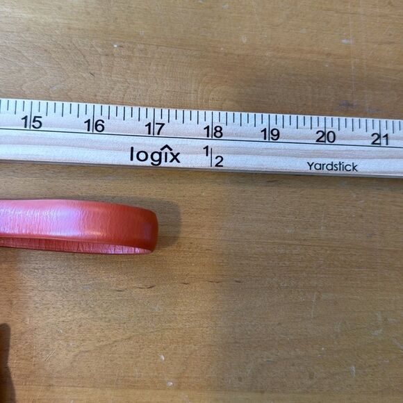 J. MCLAUGHLIN ORANGE LEATHER BELT LARGE EXTRA L / XL ADJUSTABLE Gold Accents - Picture 6 of 7